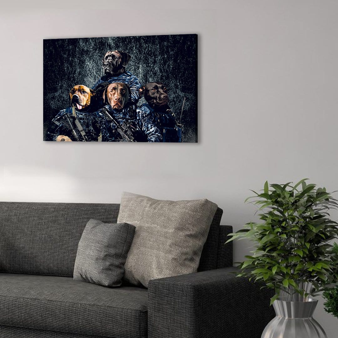 &#39;The Navy Veterans&#39; Personalized 4 Pet Canvas
