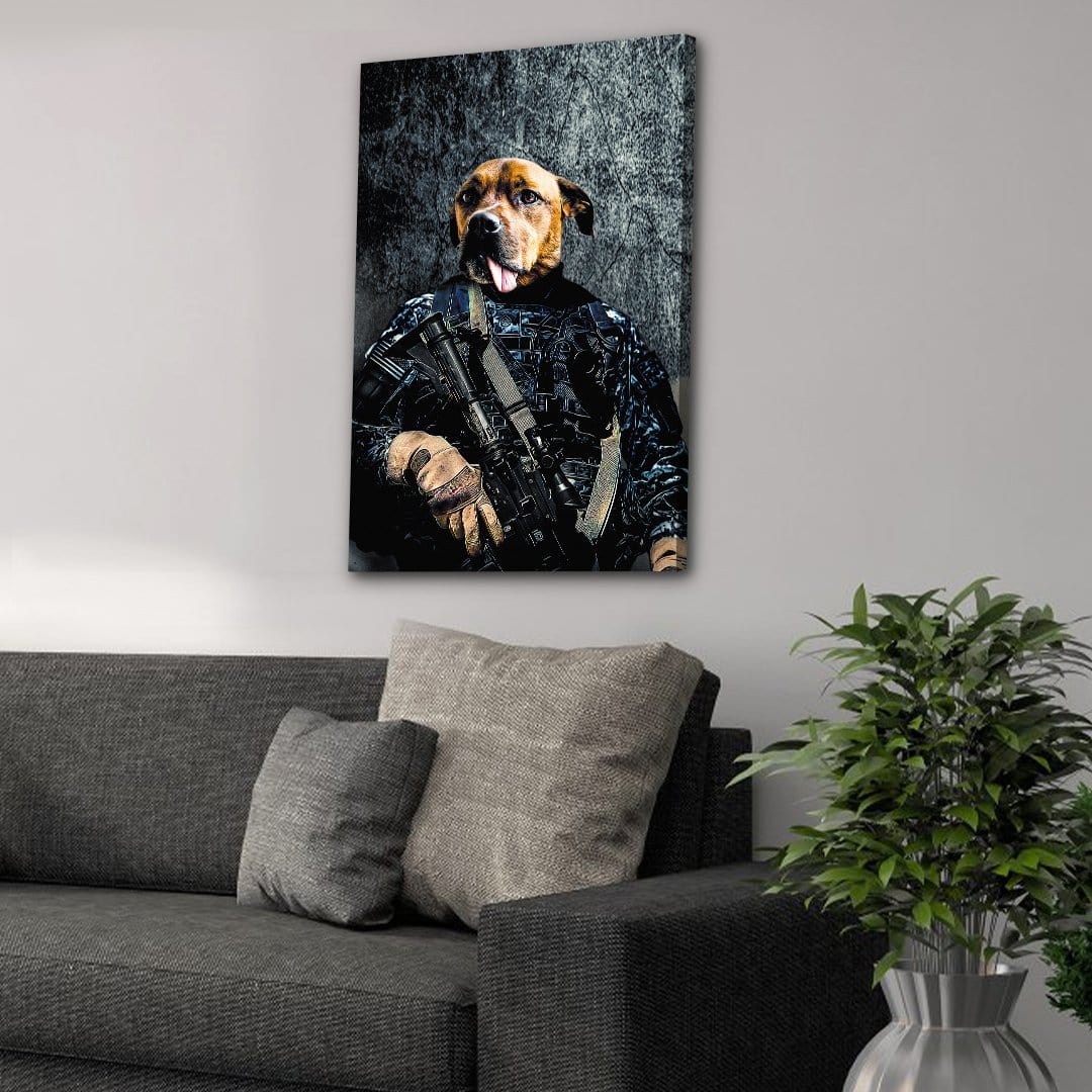 &#39;The Navy Veteran&#39; Personalized Pet Canvas