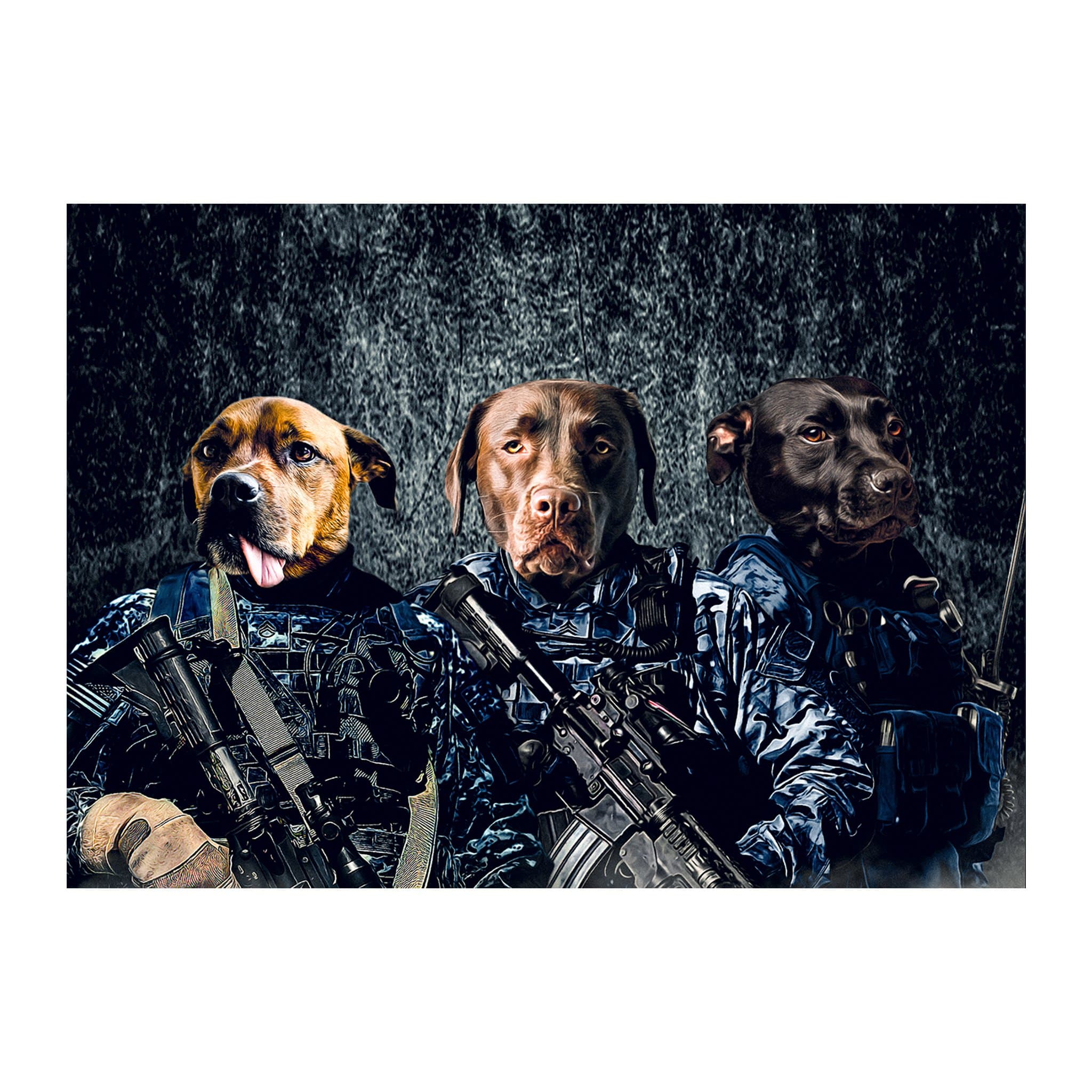 Retrato digital de 3 mascotas de &#39;The Navy Veterans&#39;
