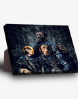 'The Navy Veterans' Personalized 4 Pet Standing Canvas