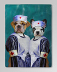 Manta personalizada para 2 mascotas 'Las Enfermeras' 