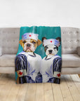 Manta personalizada para 2 mascotas 'Las Enfermeras' 