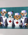 Lienzo personalizado para 4 mascotas 'Las enfermeras'