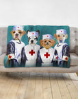 Manta personalizada para 4 mascotas 'Las Enfermeras' 