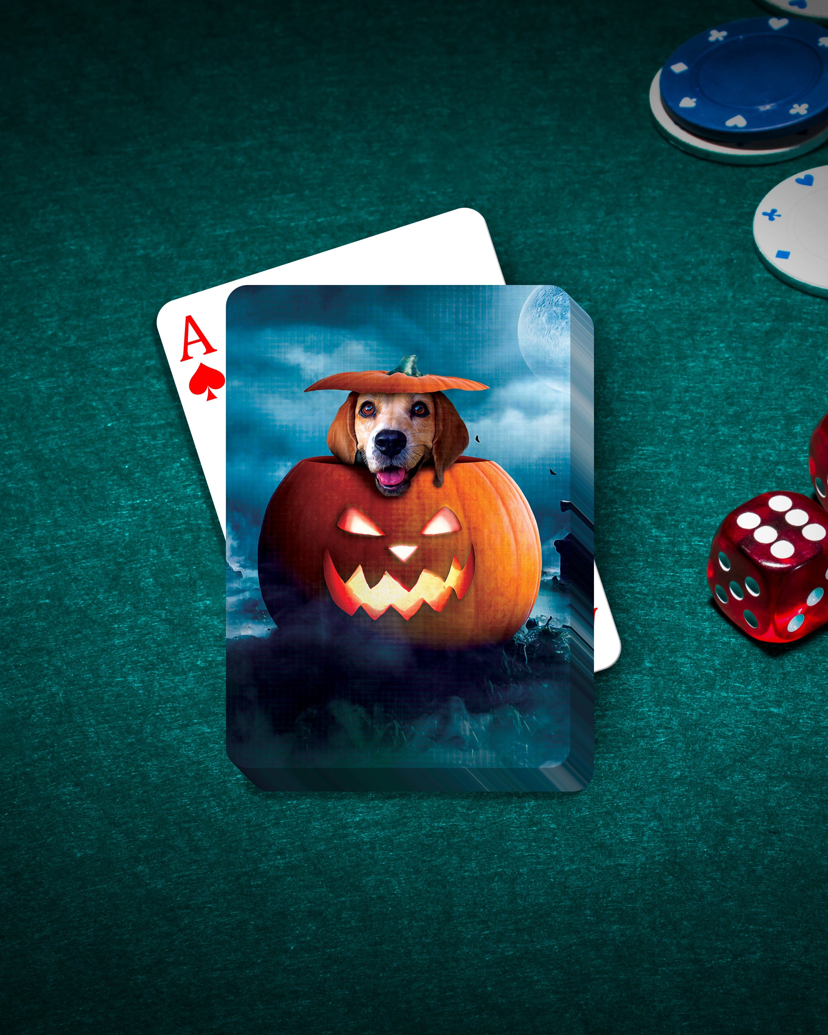 &#39;The Pawmpkin&#39; Personalized Pet Playing Cards