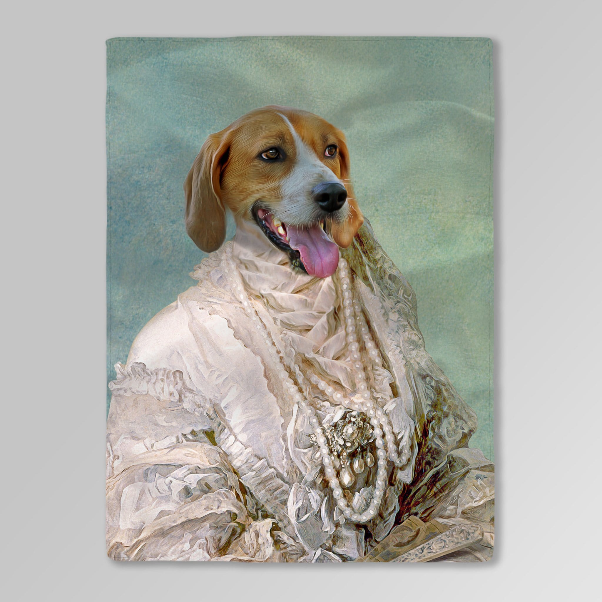 Manta personalizada para mascotas &#39;La dama perlada&#39; 