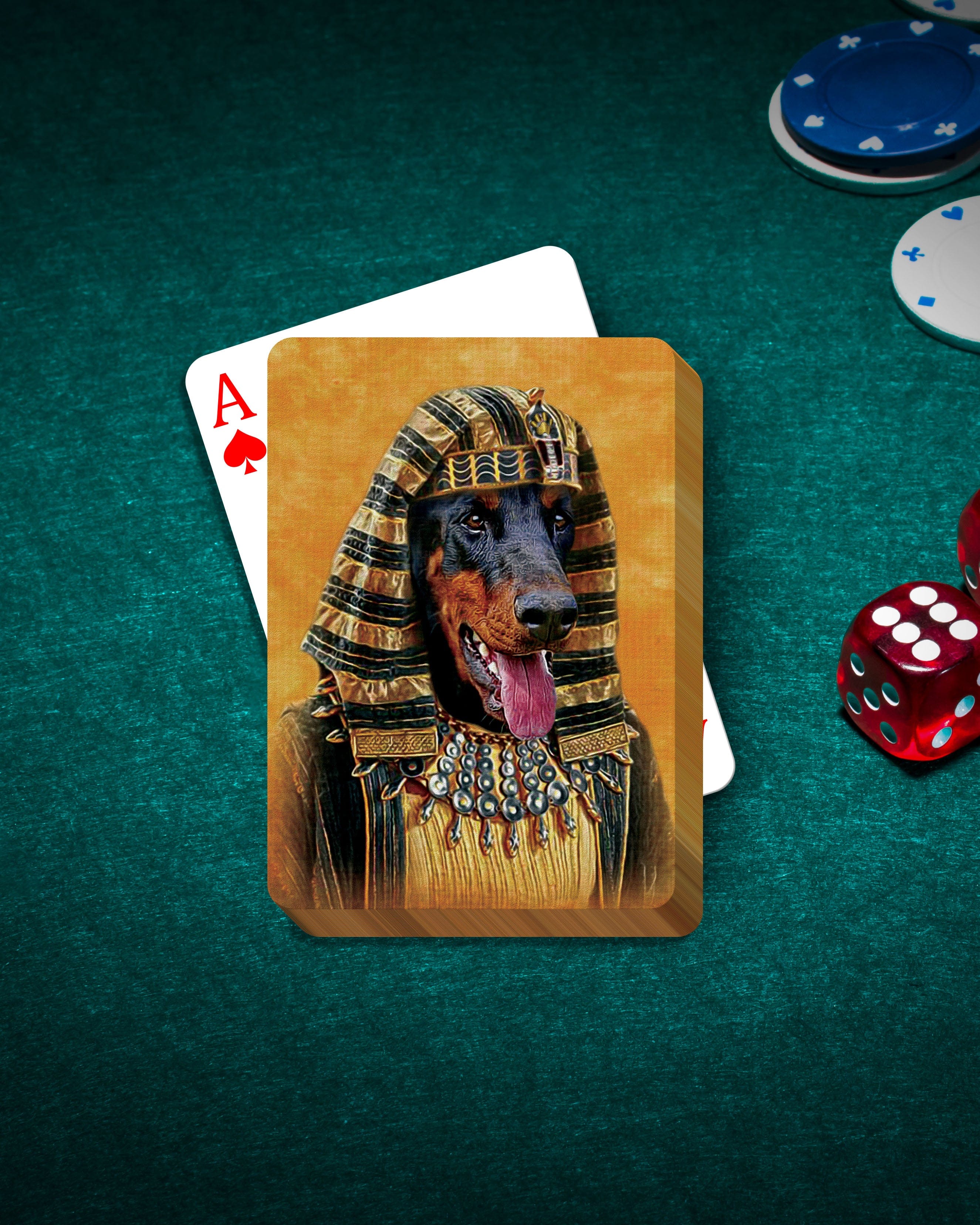 &#39;The Pharaoh&#39; Personalized Pet Playing Cards