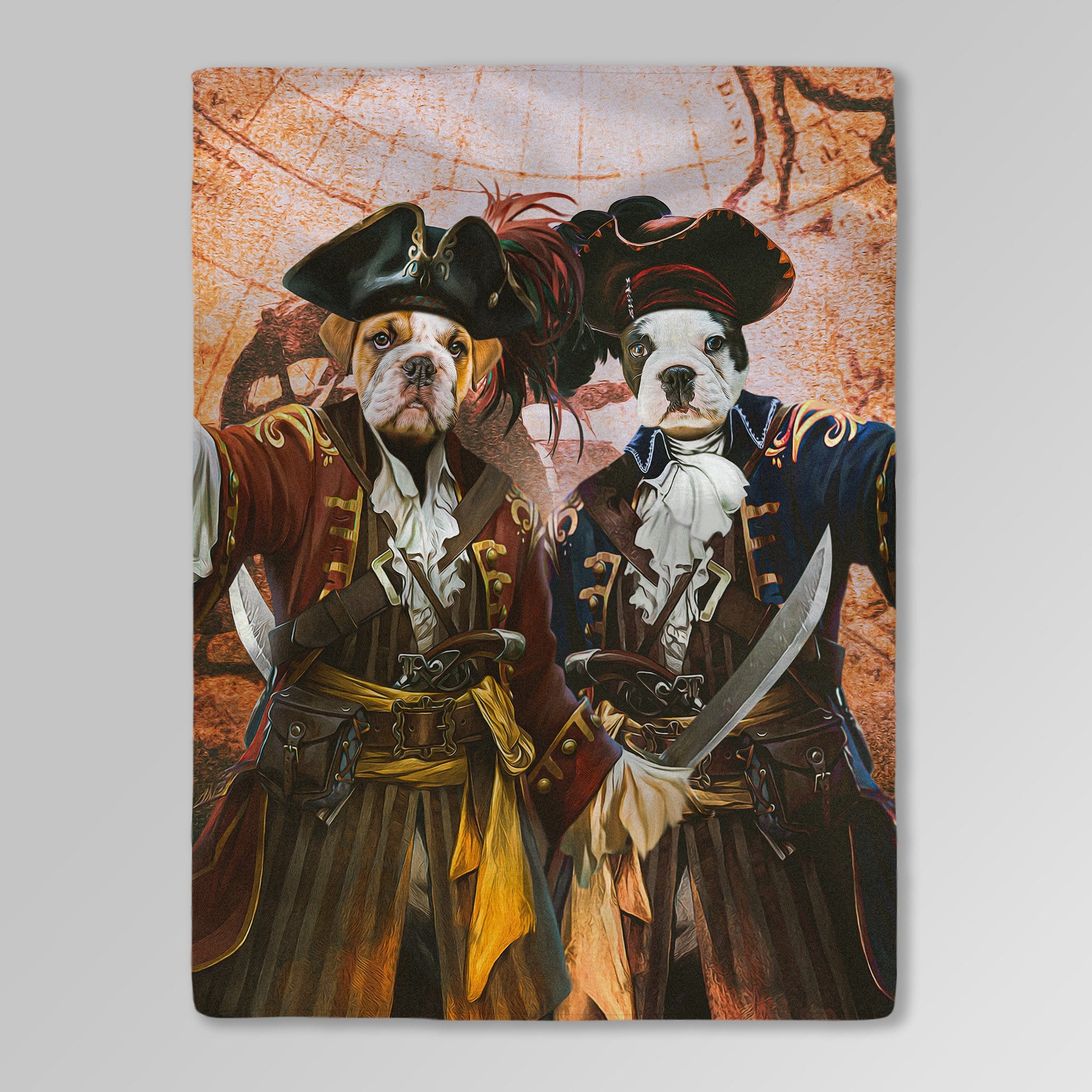 Manta personalizada para 2 mascotas &#39;Los Piratas&#39;
