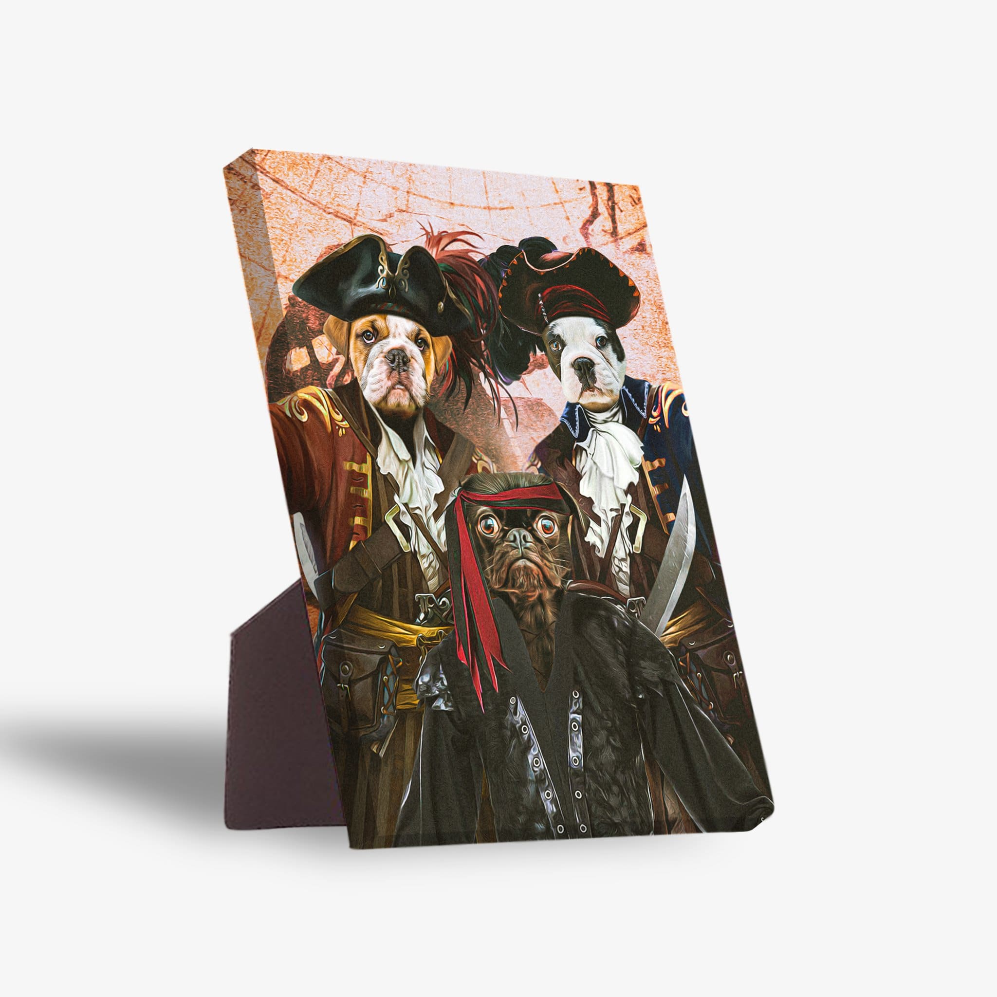 &#39;The Pirates&#39; Personalized 3 Pet Standing Canvas