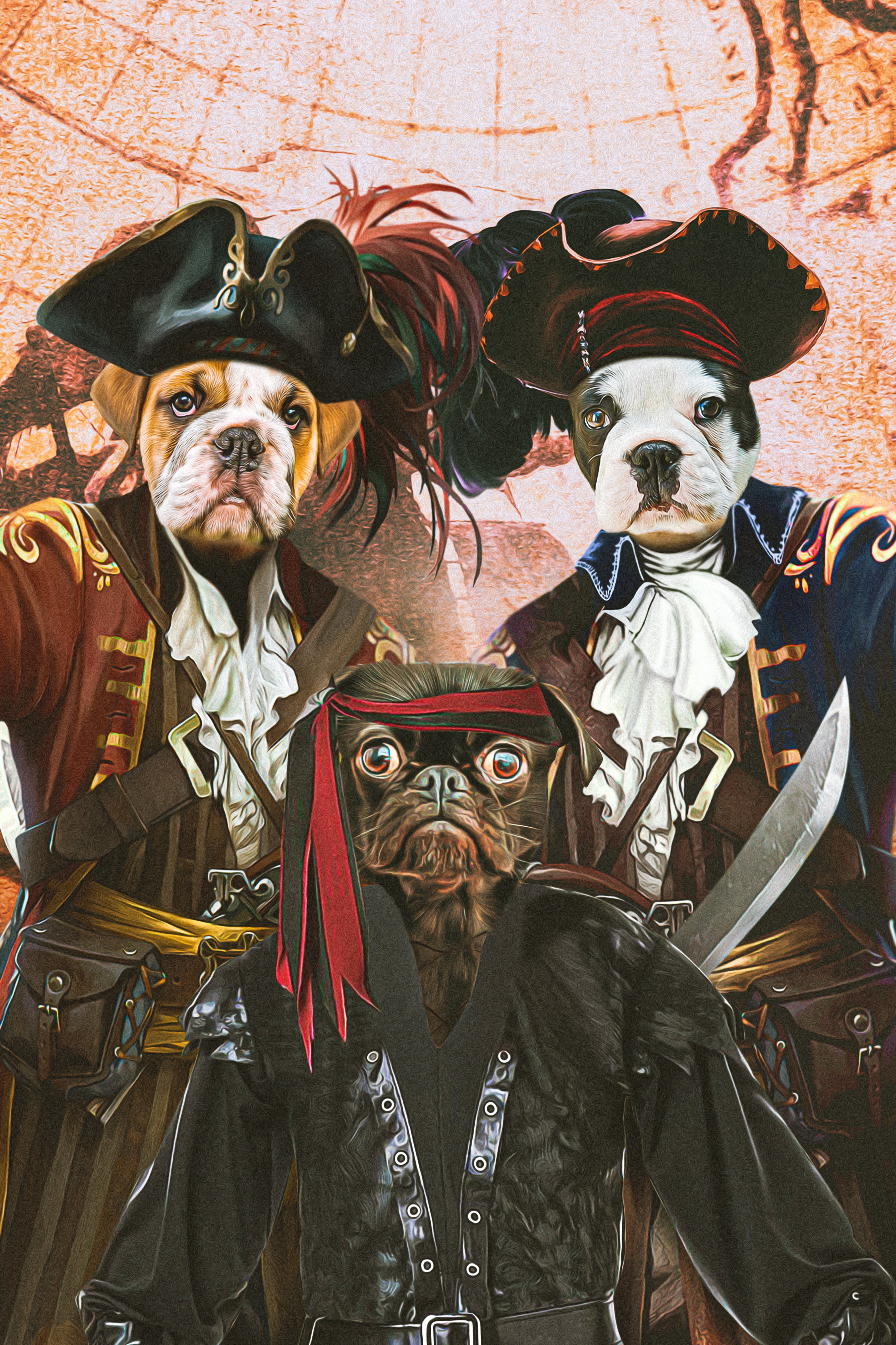 &#39;The Pirates&#39; 3 Pet Digital Portrait