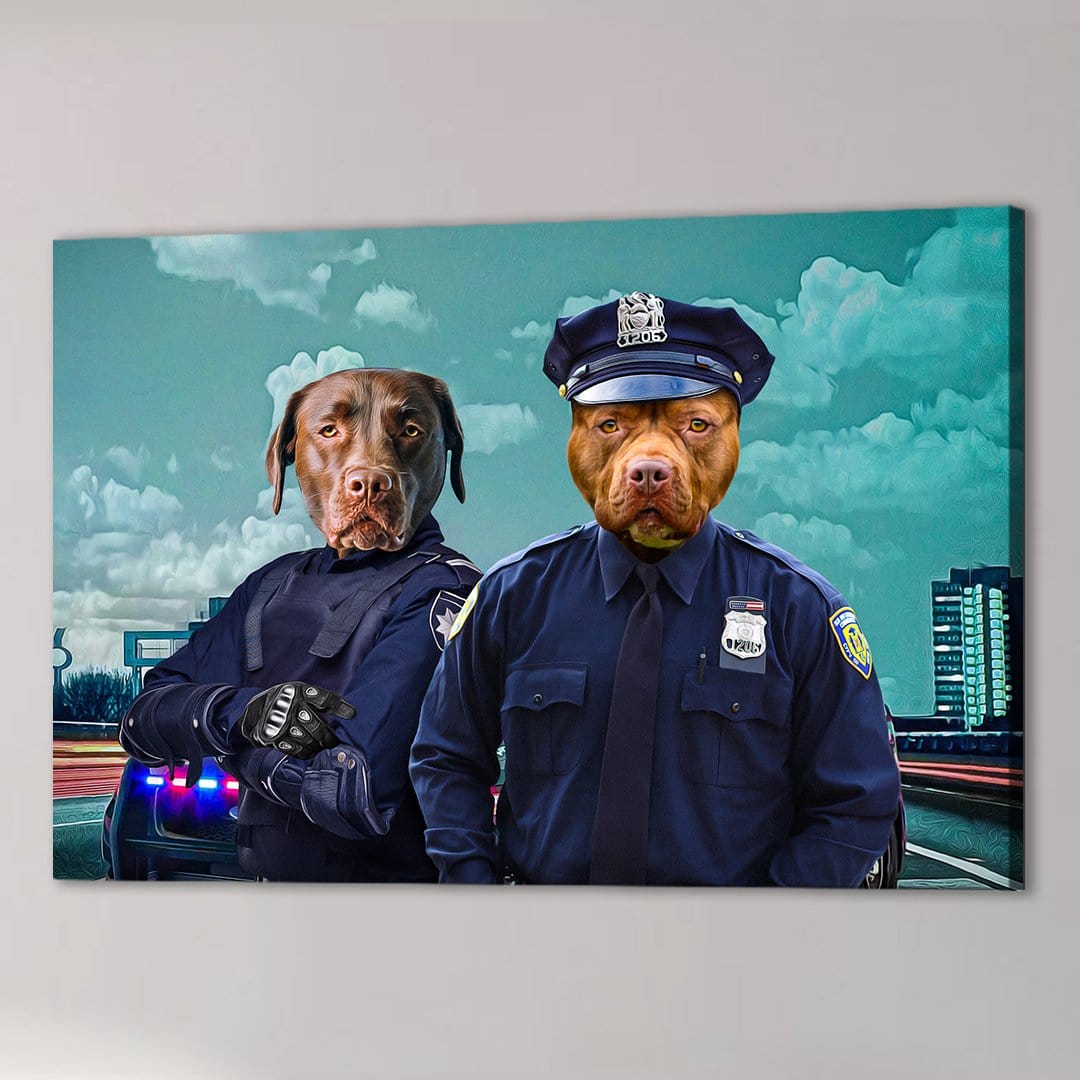 &#39;The Police Officers&#39; Personalized 2 Pet Canvas