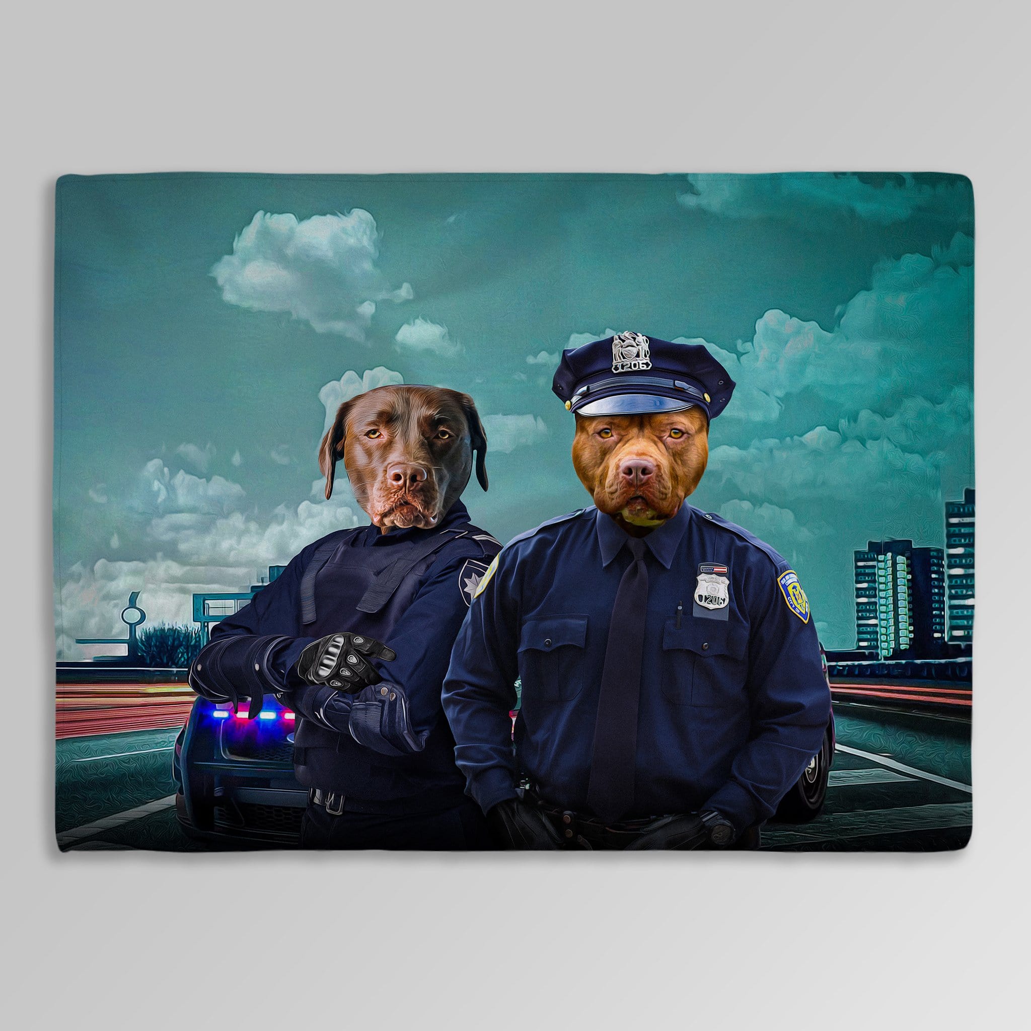 &#39;The Police Officers&#39; Personalized 2 Pet Blanket