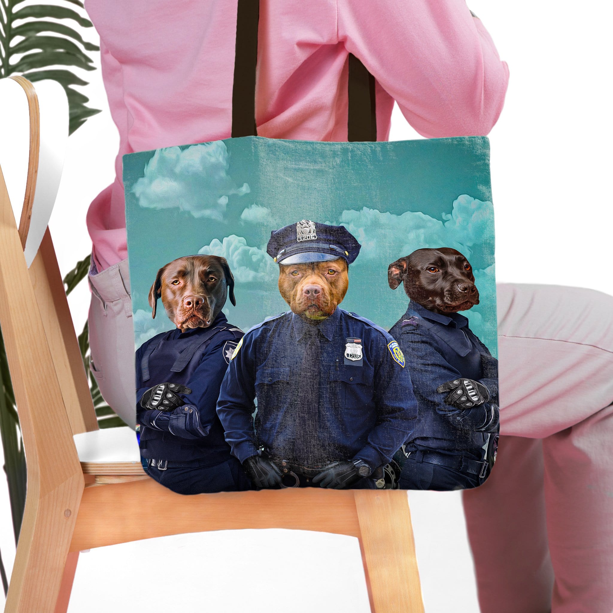 Bolsa Tote Personalizada para 3 Mascotas &#39;Los Oficiales de Policía&#39;