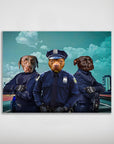 Póster Personalizado de 3 mascotas 'Los Oficiales de Policía'