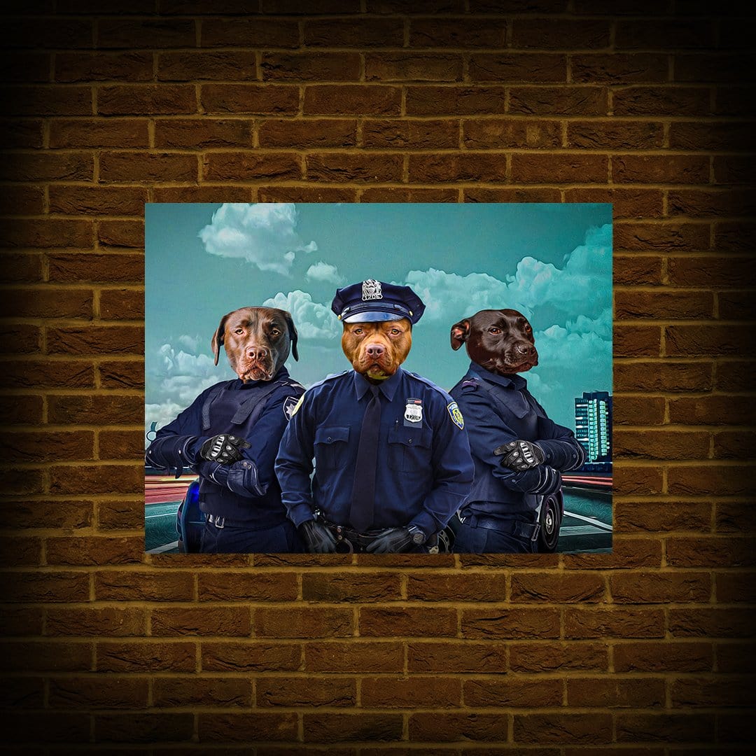 &#39;The Police Officers&#39; Personalized 3 Pet Poster