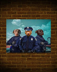 Póster Personalizado de 3 mascotas 'Los Oficiales de Policía'