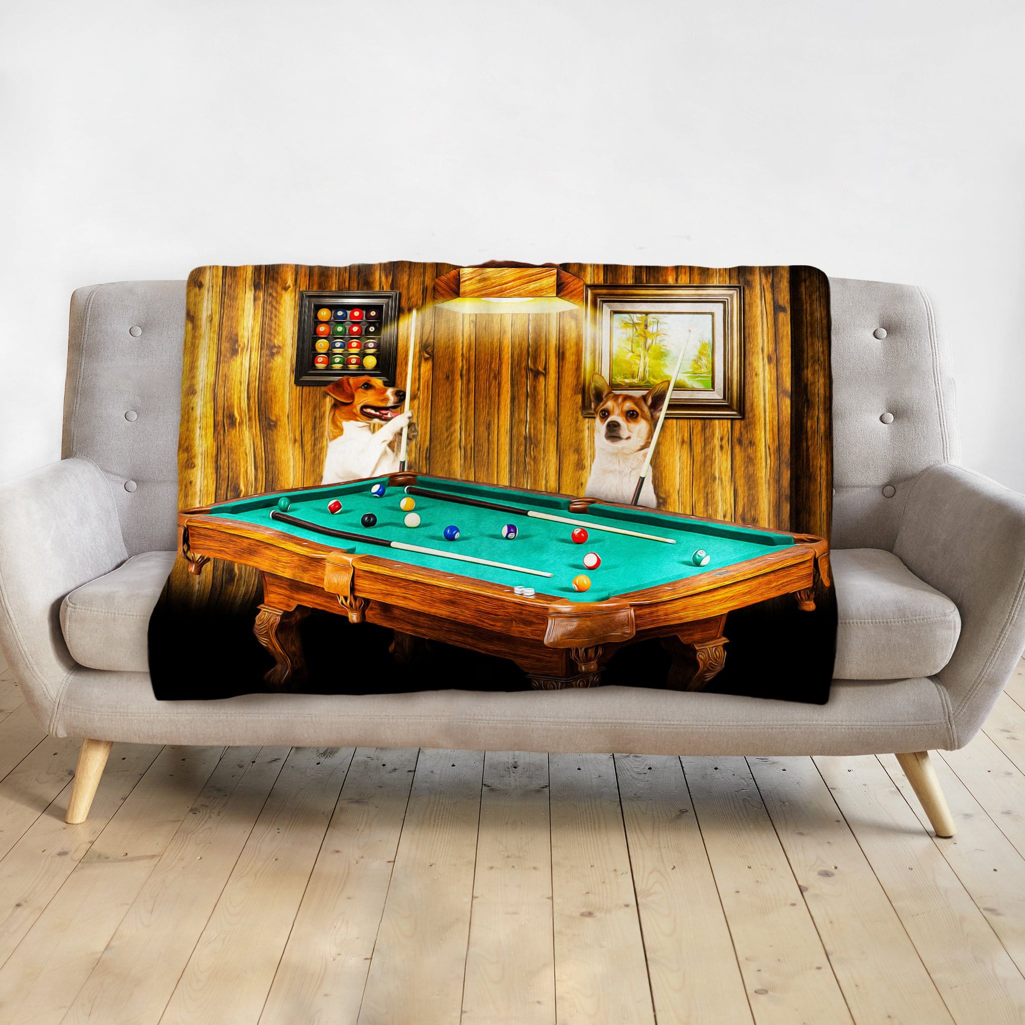 &#39;The Pool Players&#39; Personalized 2 Pet Blanket