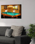 'The Pool Players' Personalized 2 Pet Canvas