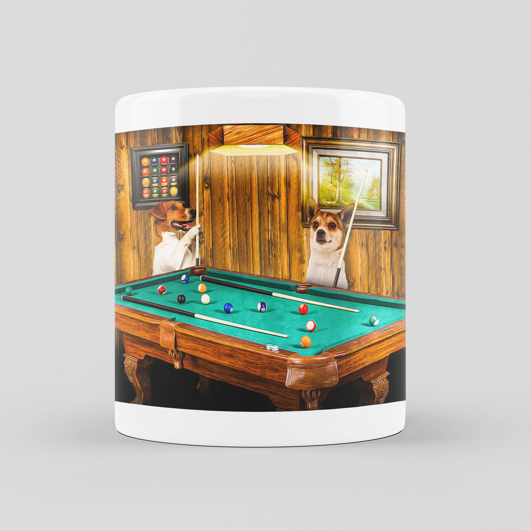 &#39;The Pool Players&#39; Personalized 2 Pet Mug