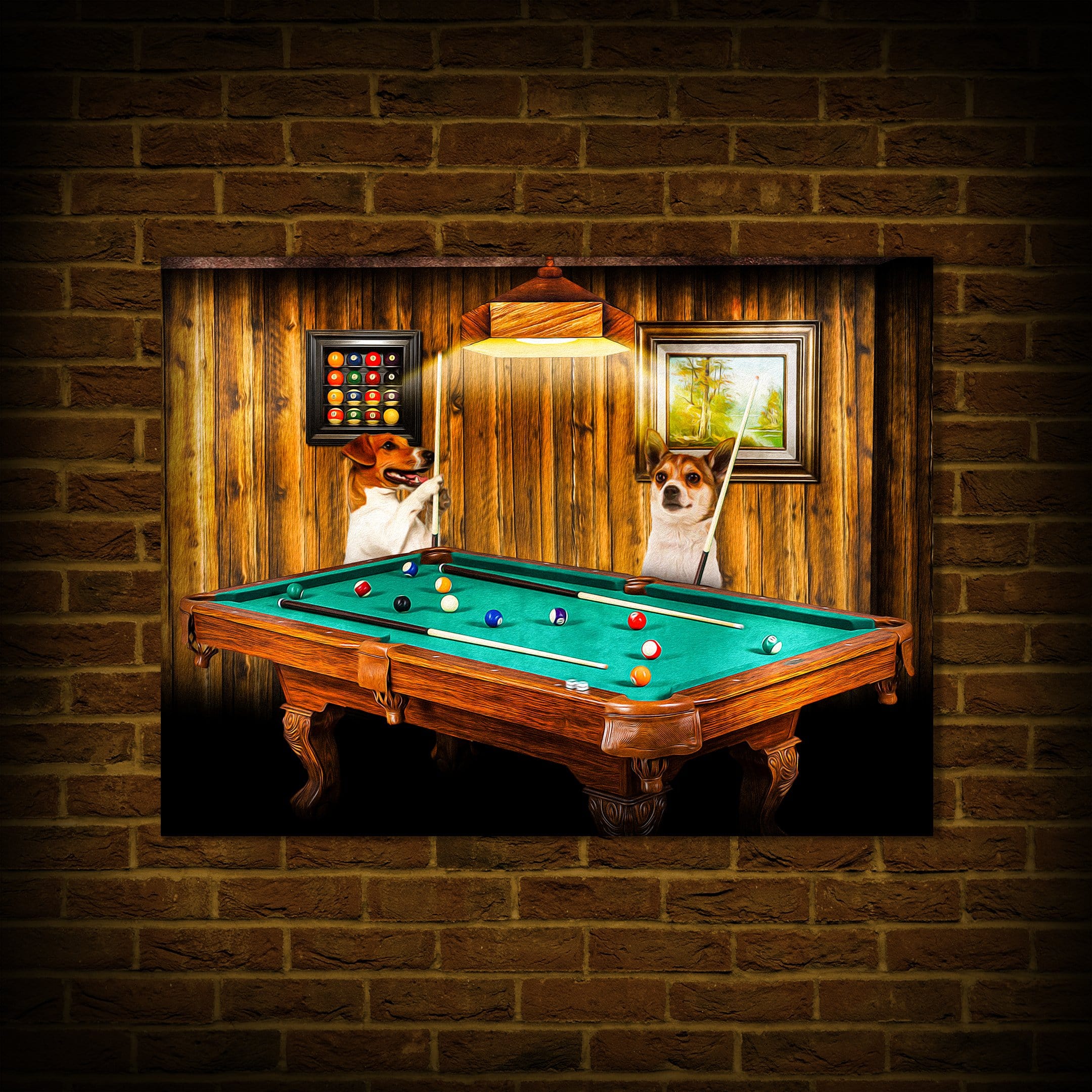 &#39;The Pool Players&#39; Personalized 2 Pet Poster