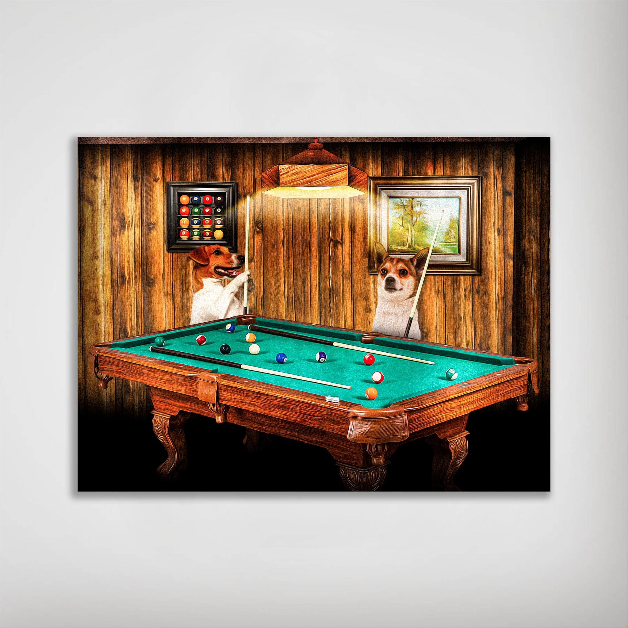 &#39;The Pool Players&#39; Personalized 2 Pet Poster
