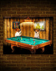'The Pool Players' Personalized 2 Pet Poster