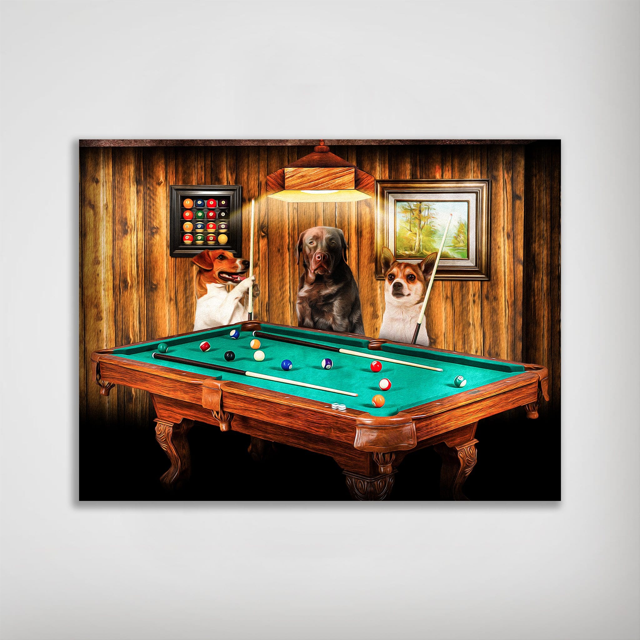 &#39;The Pool Players&#39; Personalized 3 Pet Poster