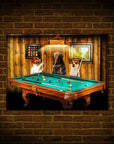 'The Pool Players' Personalized 3 Pet Poster