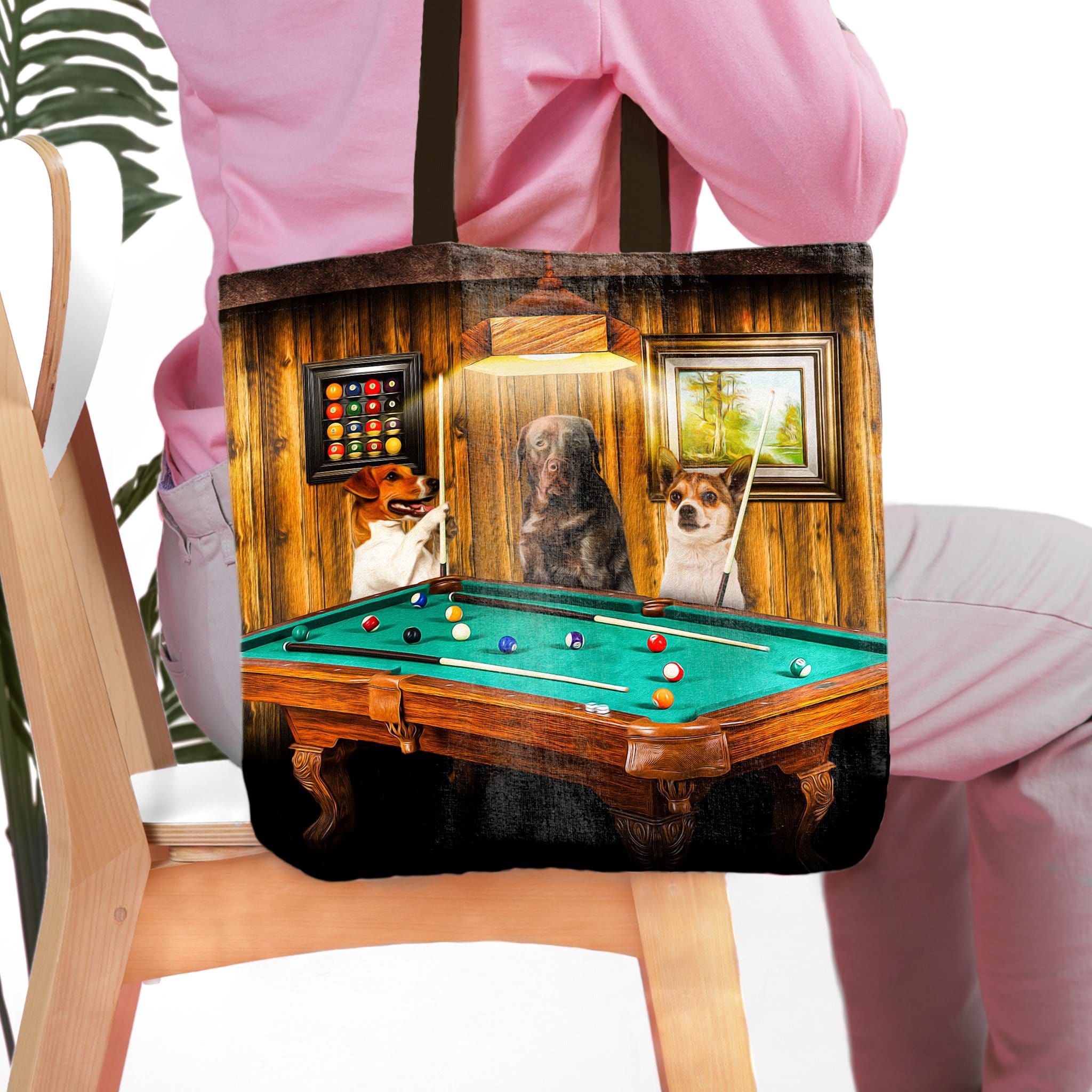Bolsa de mano personalizada para 3 mascotas &#39;The Pool Players&#39;