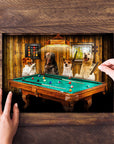 'The Pool Players' Personalized 4 Pet Puzzle