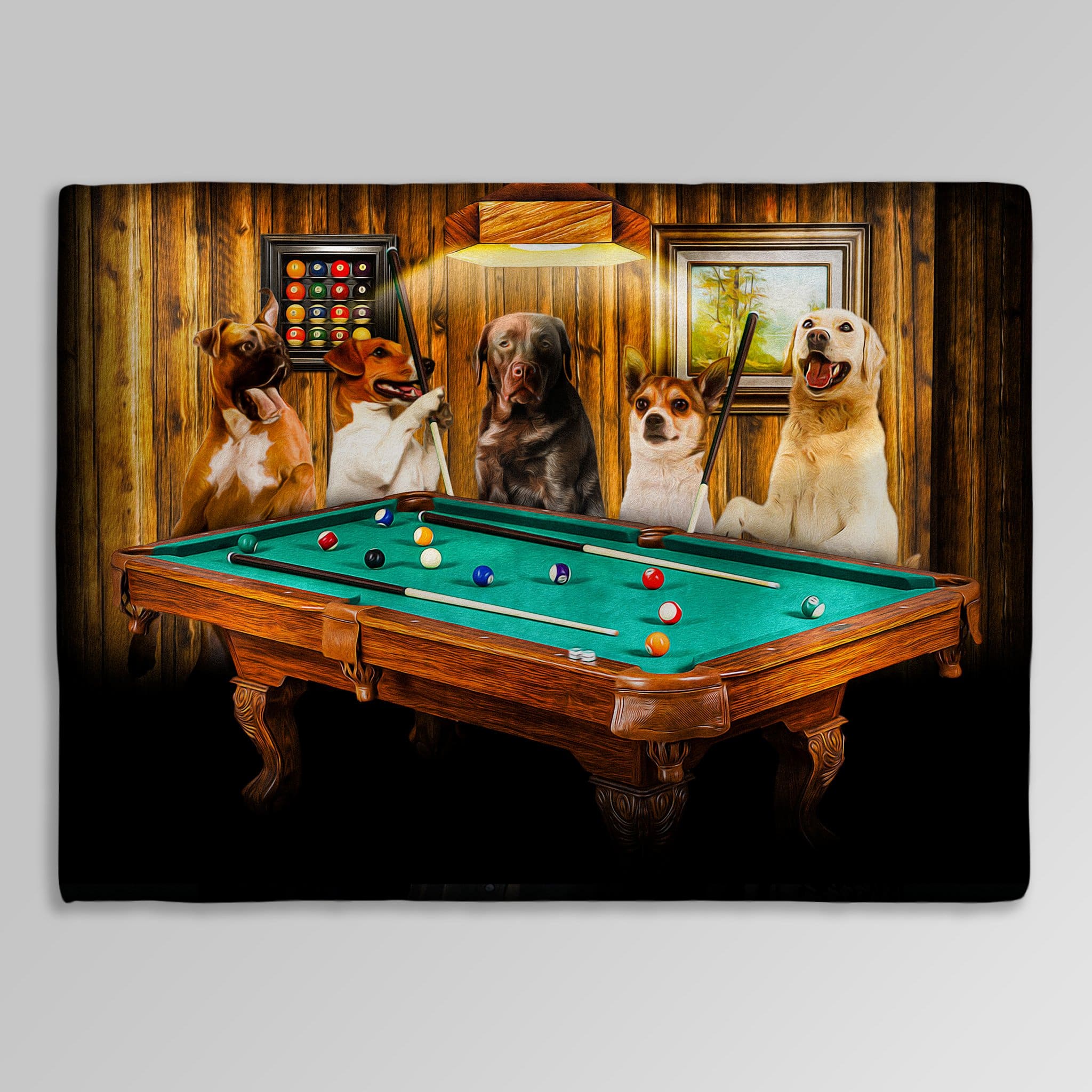 &#39;The Pool Players&#39; Personalized 5 Pet Blanket