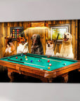 Lienzo personalizado con 5 mascotas 'The Pool Players'