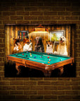 'The Pool Players' Personalized 5 Pet Poster