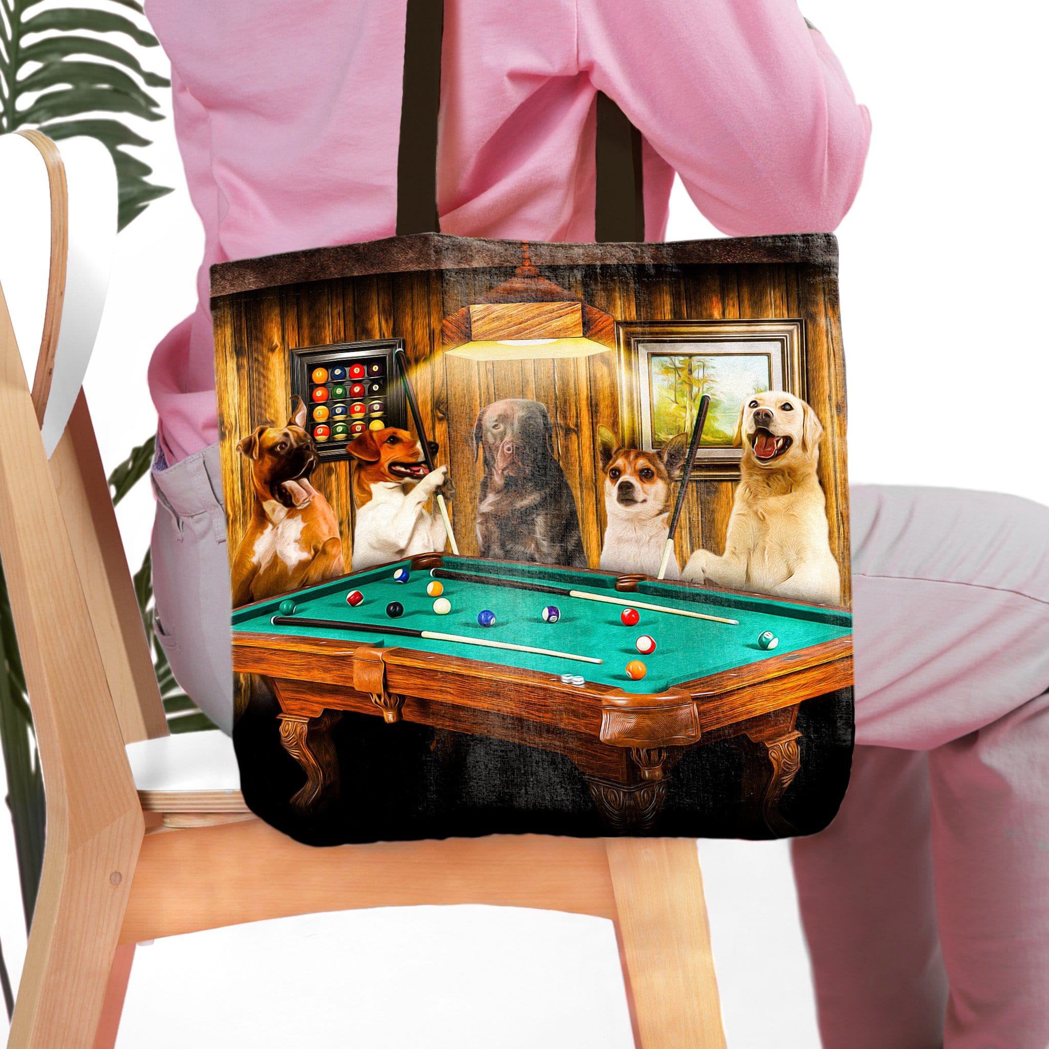 &#39;The Pool Players&#39; Personalized 5 Pet Tote Bag
