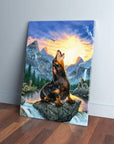 'The Retro Wolf' Personalized Pet Canvas