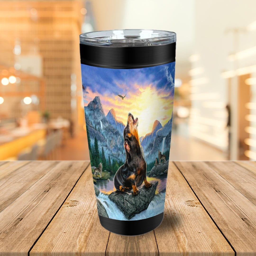 &#39;The Retro Wolf&#39; Personalized Tumbler
