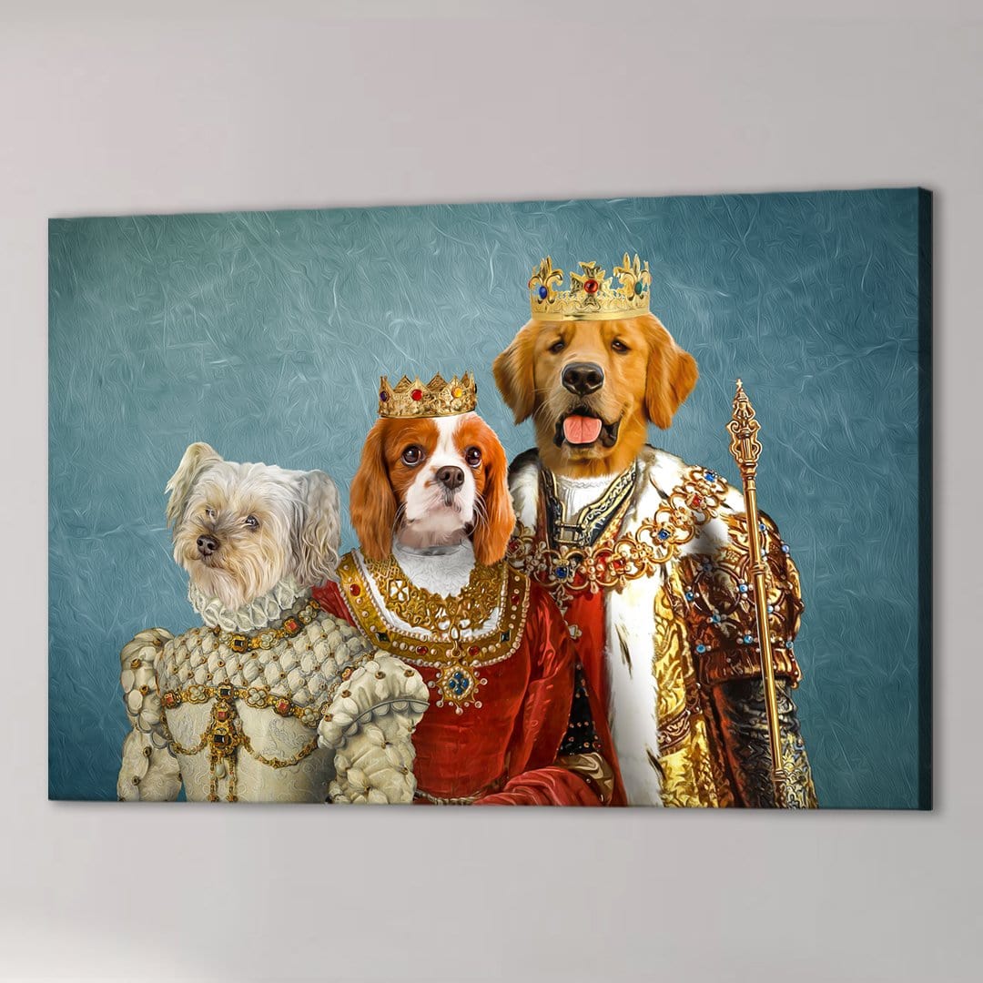 &#39;The Royal Family&#39; Personalized 3 Pet Canvas
