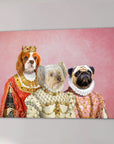 Lienzo personalizado con 3 mascotas 'The Royal Ladies'