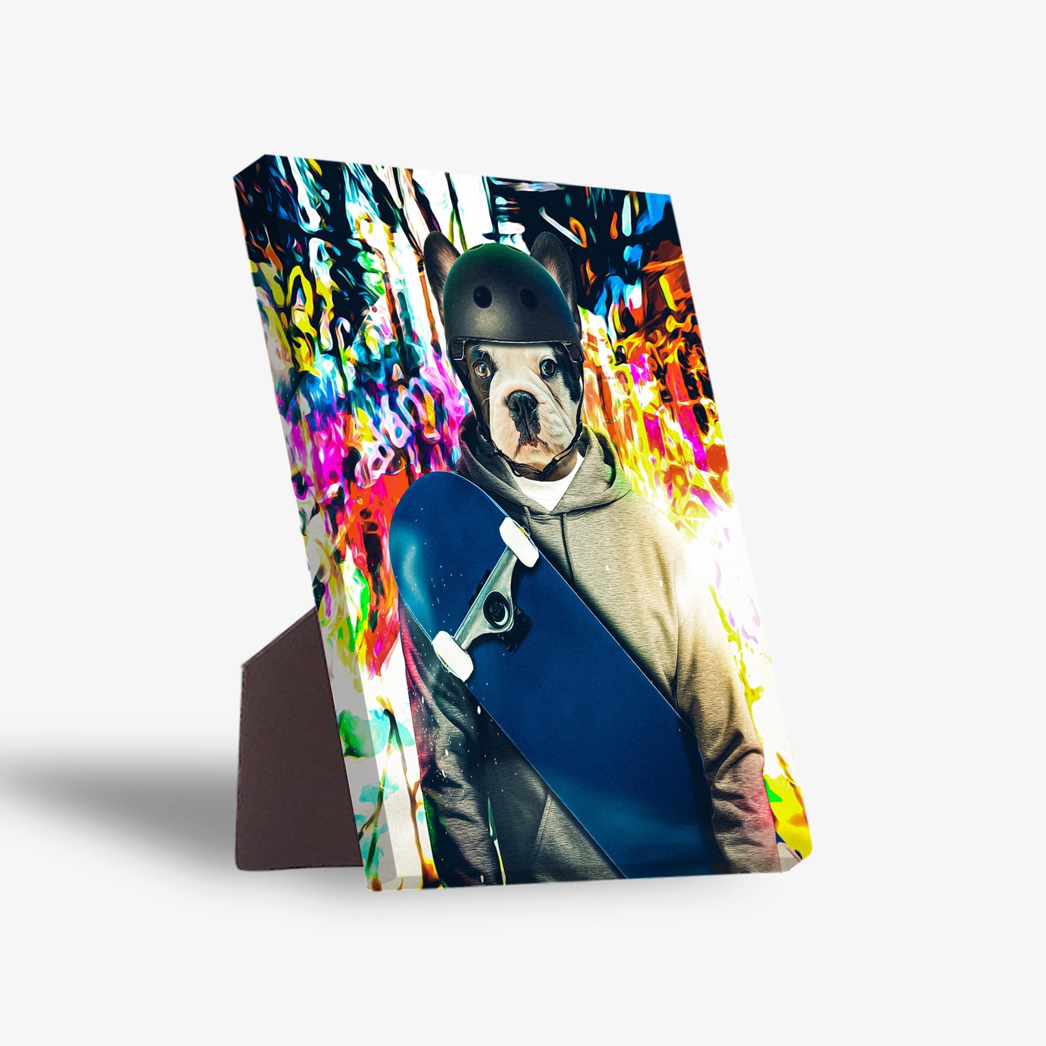 &#39;The Skateboarder&#39; Personalized Pet Standing Canvas
