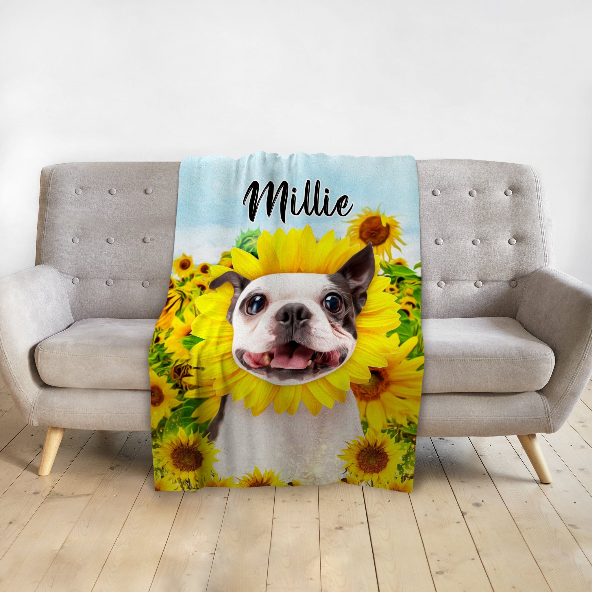 &#39;The Sunflower&#39; Personalized Pet Blanket