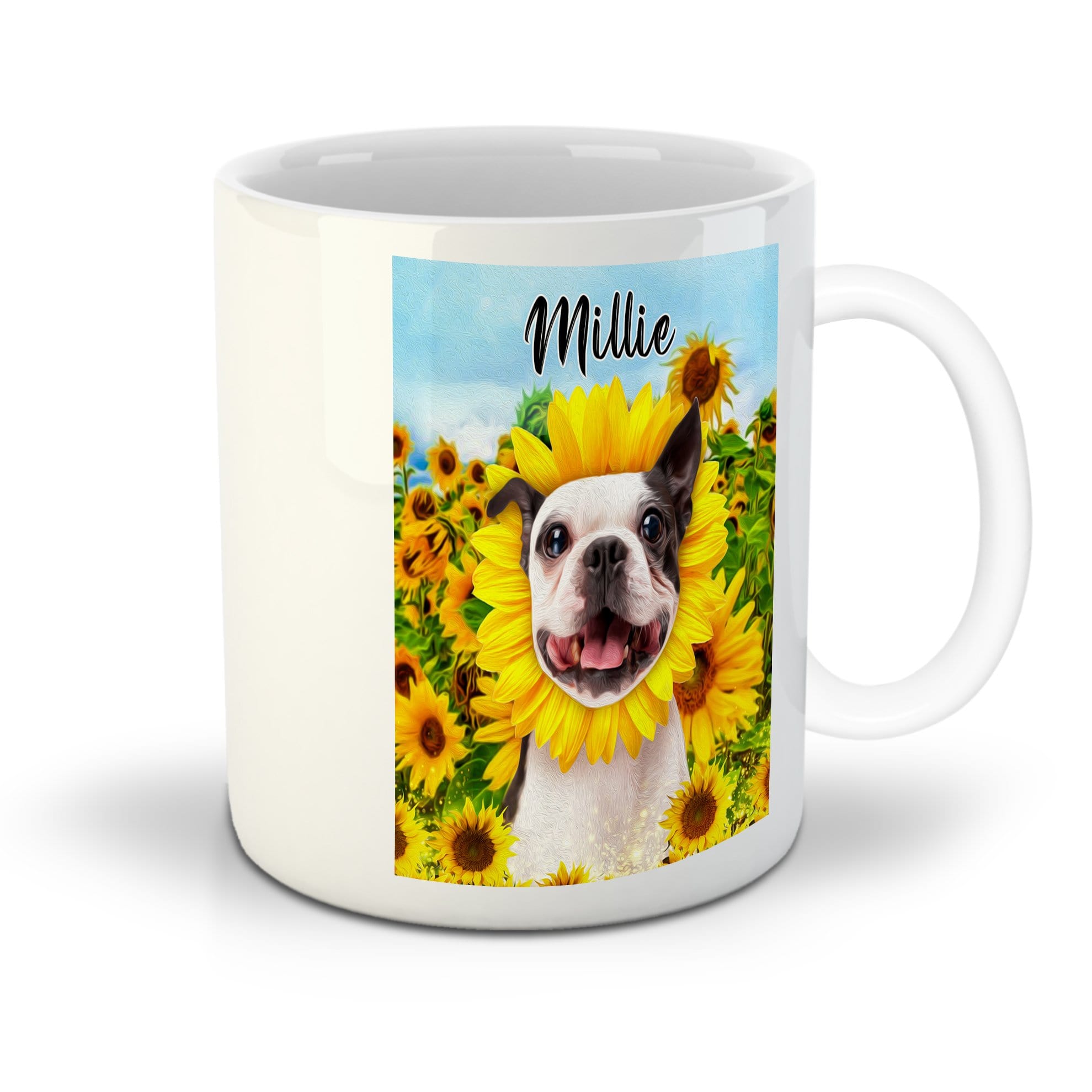 &#39;The Sunflower&#39; Personalized Pet Mug