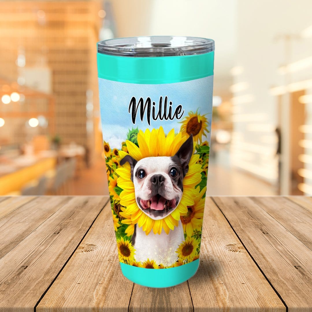 &#39;The Sunflower&#39; Personalized Tumbler