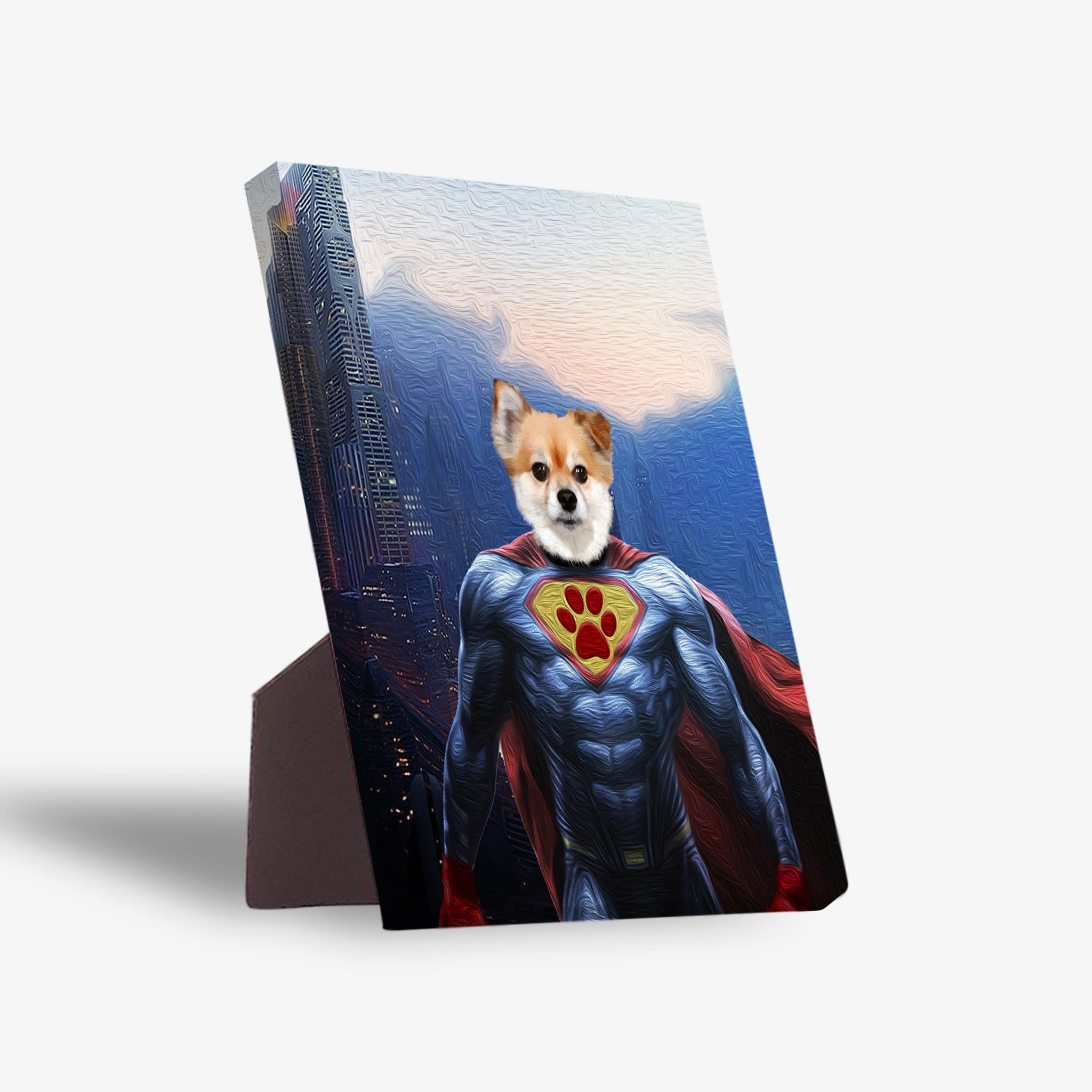 &#39;The Super Dog&#39; Personalized Pet Standing Canvas