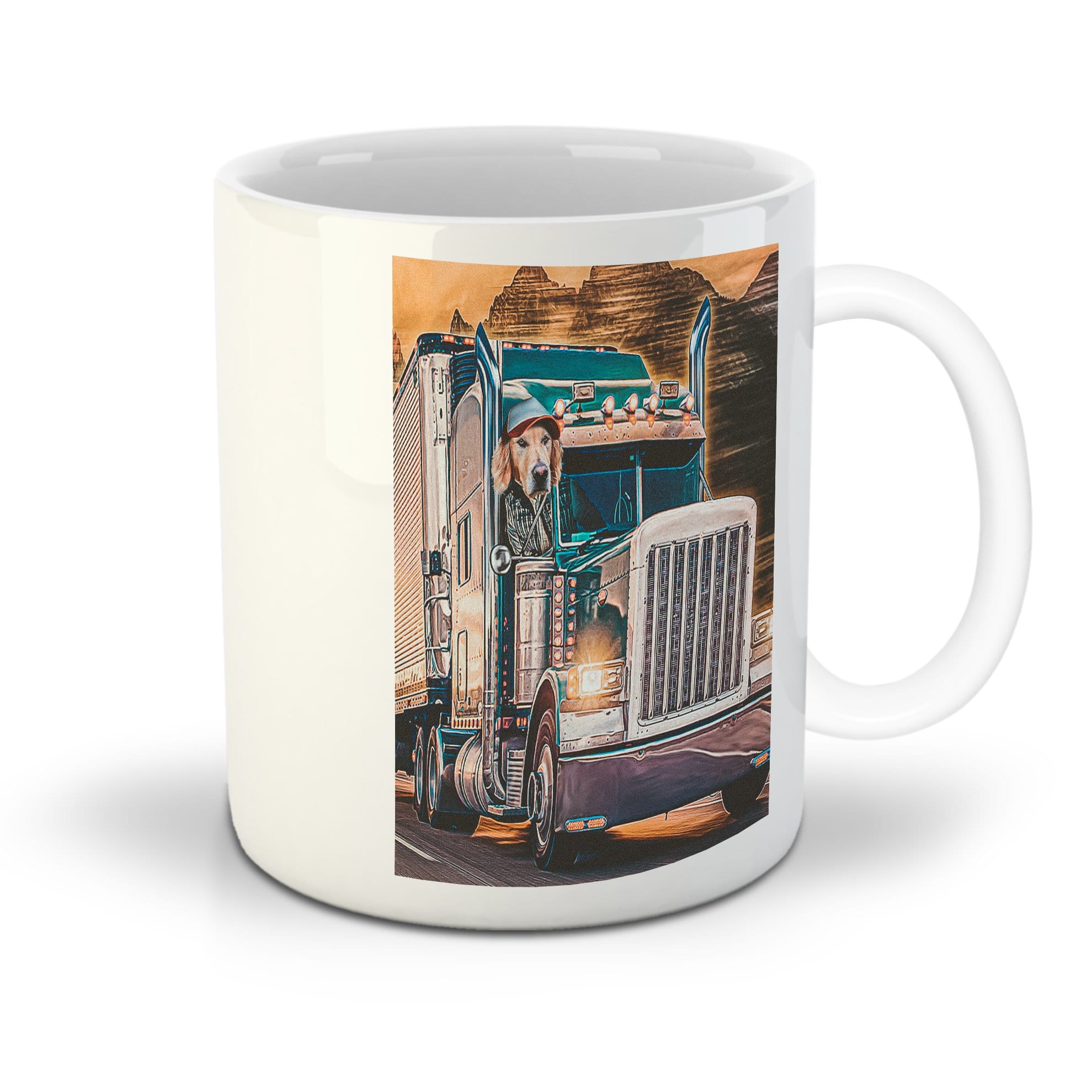 &#39;The Trucker&#39; Personalized Pet Mug