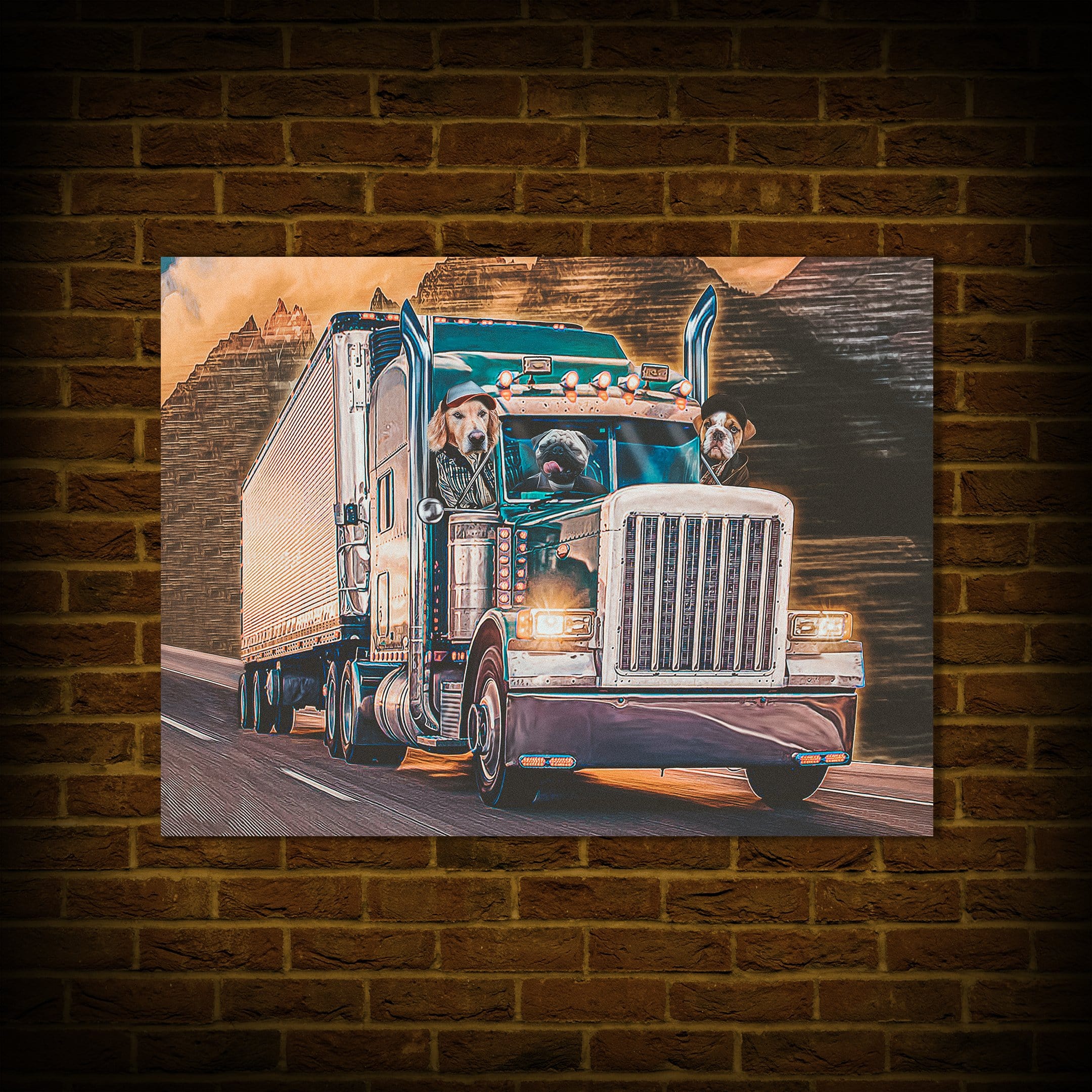&#39;The Truckers&#39; Personalized 3 Pet Poster