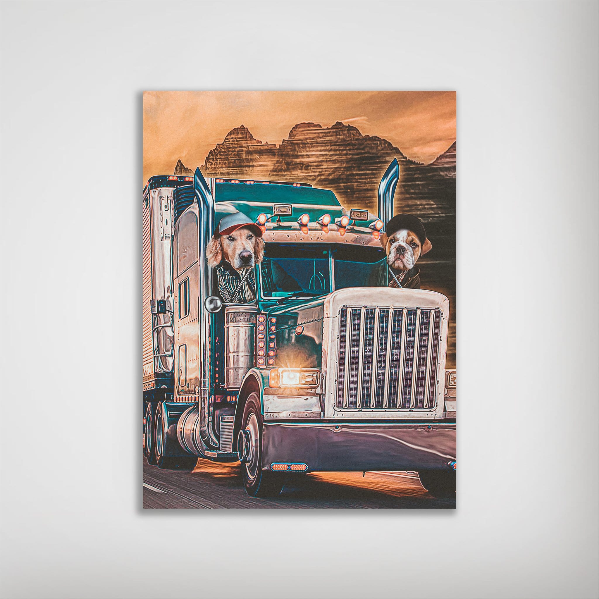&#39;The Truckers&#39; Personalized 2 Pet Poster