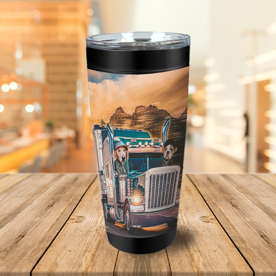 &#39;The Truckers&#39; Personalized 2 Pet Tumbler