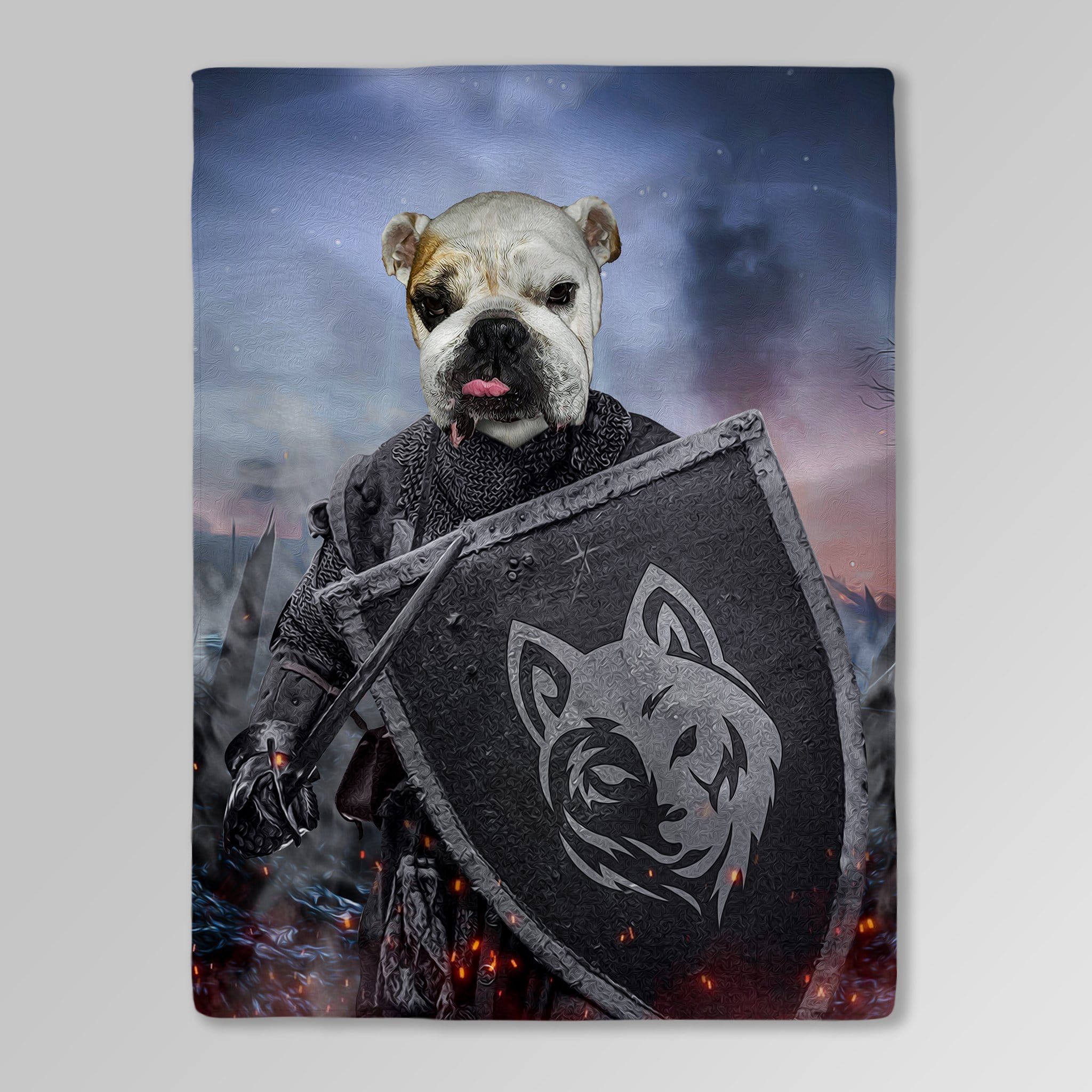 &#39;The Warrior&#39; Personalized Pet Blanket