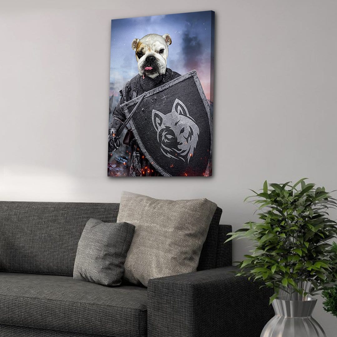 &#39;The Warrior&#39; Personalized Pet Canvas