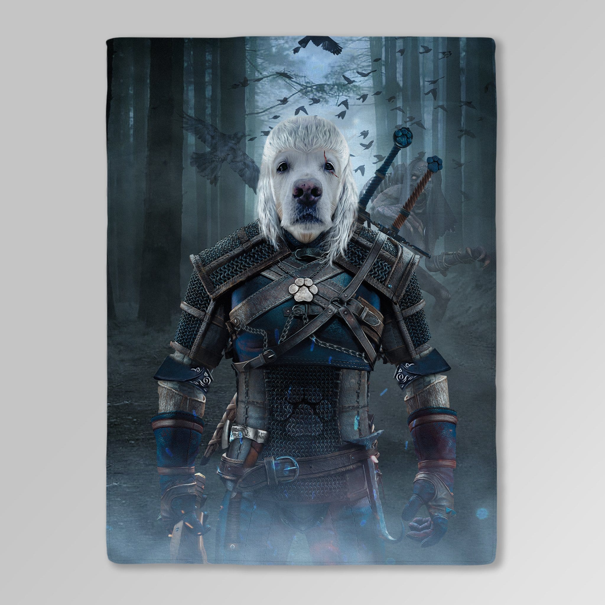 Manta personalizada para mascotas &#39;The Witcher Doggo&#39;